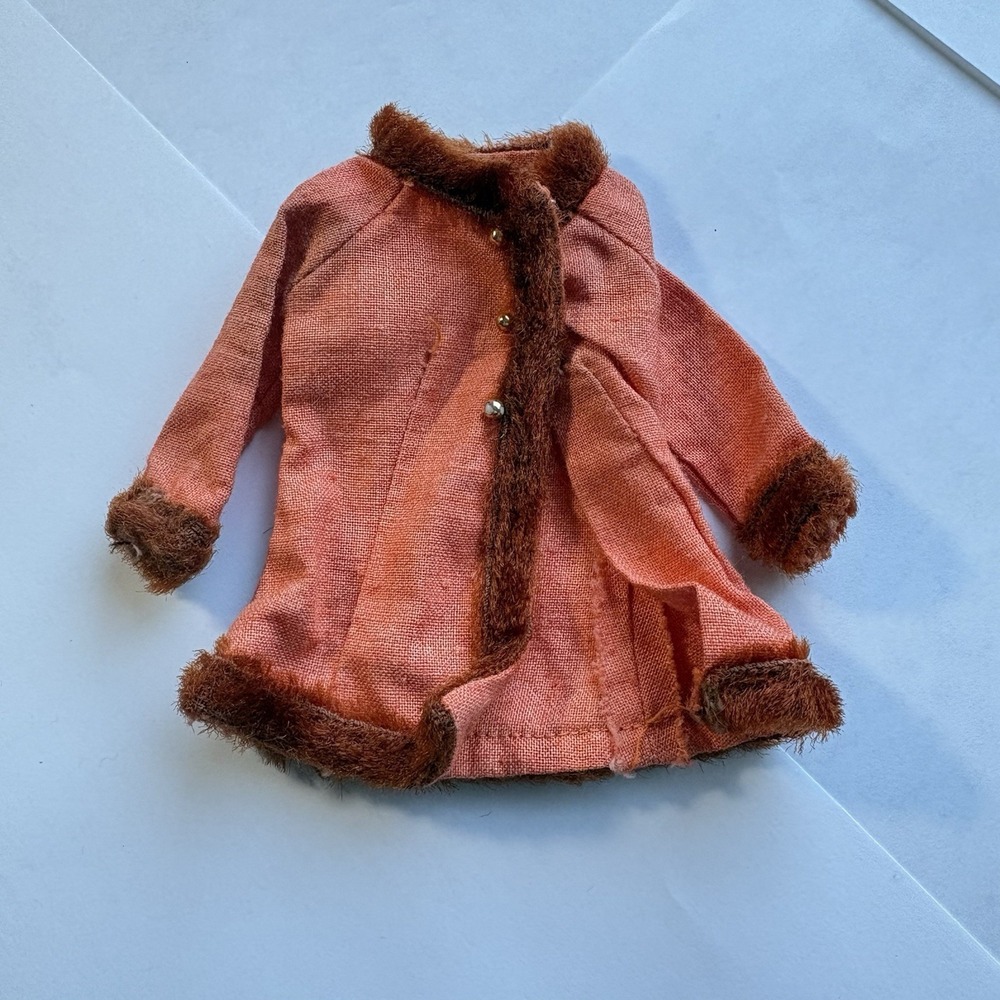Barbie Winter Wow #1486 Orange Jacket with Brown Fur Trim 1969